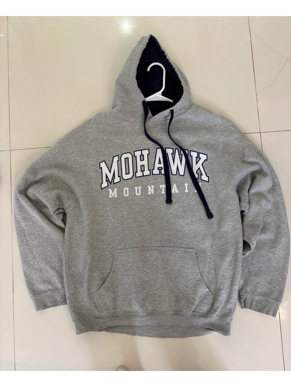 Mohawk Mountain Gray sweatshirt with Navy highlights